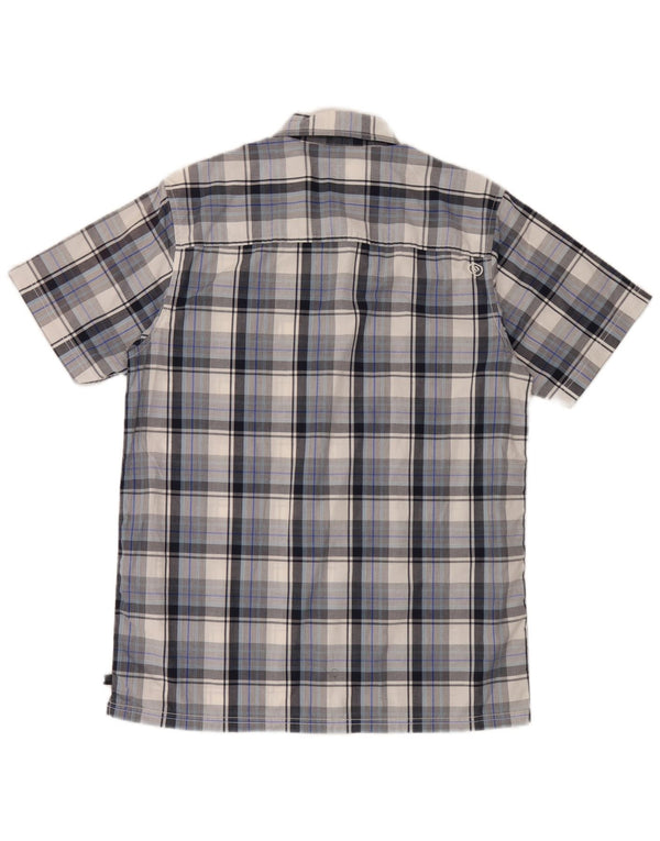 Animal Mens Short Sleeve Shirt Medium Blue Check Cotton