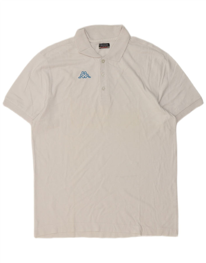 Kappa Mens Graphic Polo Shirt 2XL White Cotton
