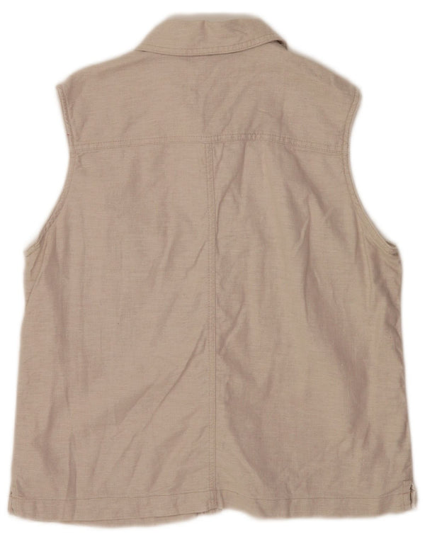 Faded Glory Womens Sleeveless Shirt Blouse UK 16 Large Grey Linen