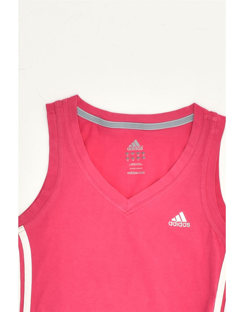 ADIDAS Womens Vest Top UK 8 Small Pink Cotton | Vintage Adidas | Thrift | Second-Hand Adidas | Used Clothing | Messina Hembry 