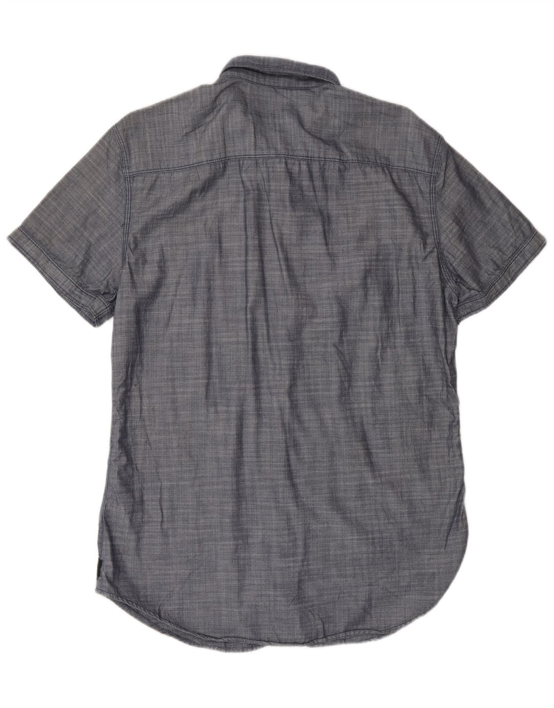 CALVIN KLEIN JEANS Mens Short Sleeve Shirt Medium Navy Blue Herringbone