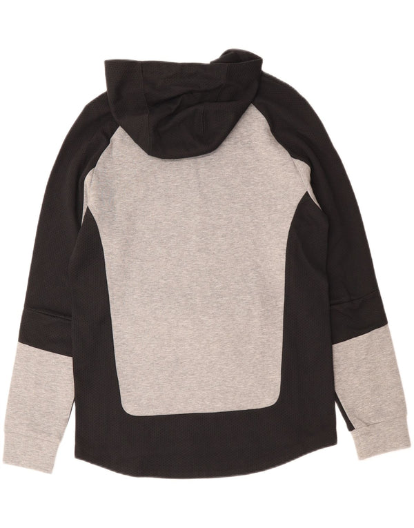 Puma Mens Hoodie Jumper Medium Grey Colourblock Cotton