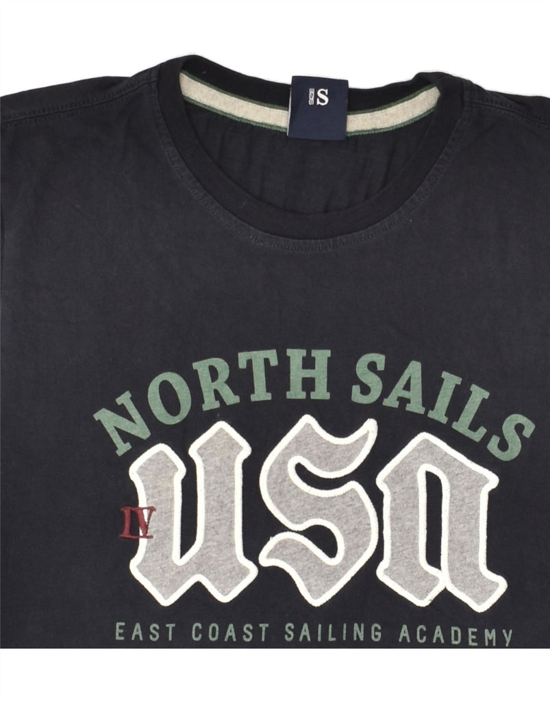 NORTH SAILS Womens T-Shirt Top UK 10 Small Navy Blue Cotton | Vintage North Sails | Thrift | Second-Hand North Sails | Used Clothing | Messina Hembry 