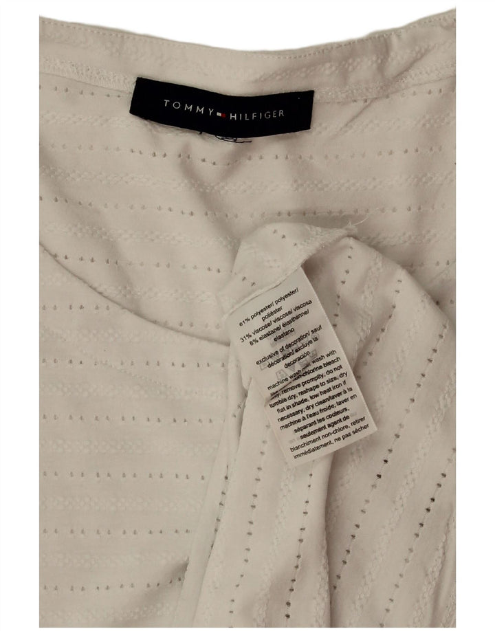 TOMMY HILFIGER Womens Sleeveless Blouse Top UK 18 XL White Polyester