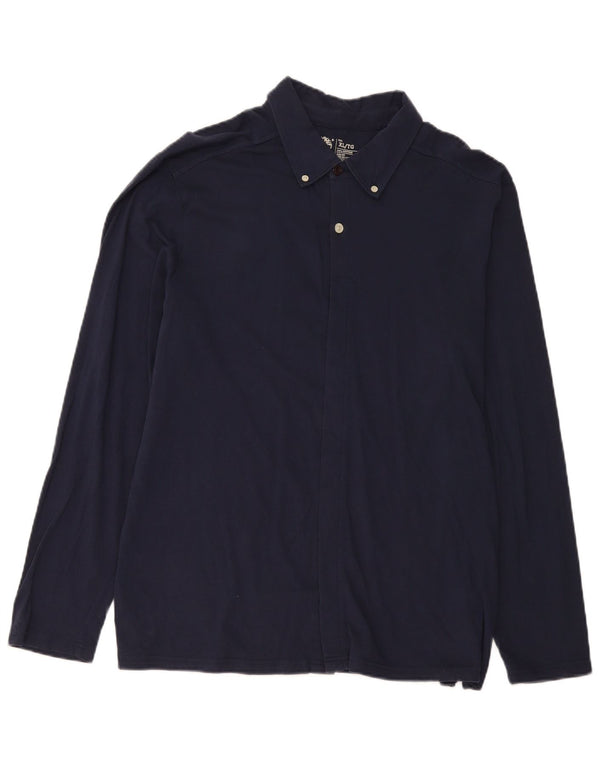 Timberland Mens Slim Fit Shirt XL Navy Blue Cotton