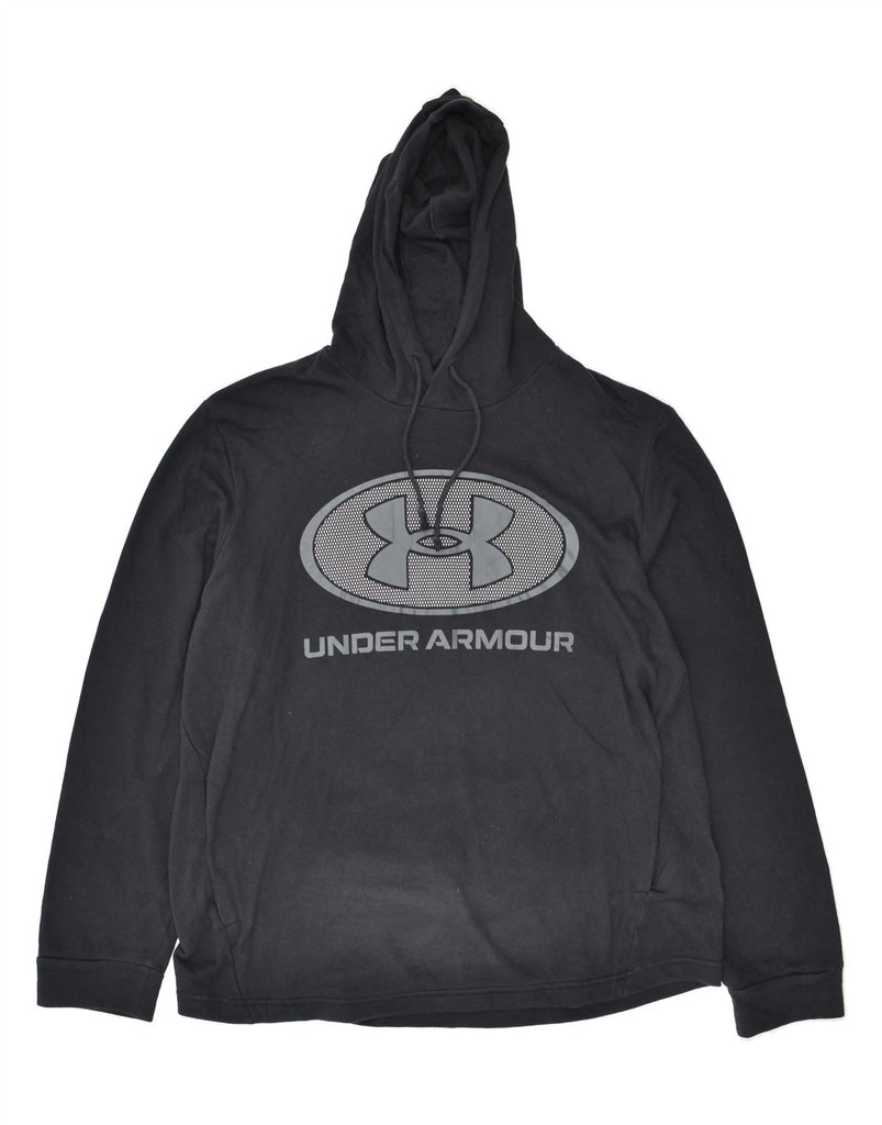 UNDER ARMOUR Mens Graphic Hoodie Jumper XL Black Cotton | Vintage Under Armour | Thrift | Second-Hand Under Armour | Used Clothing | Messina Hembry 