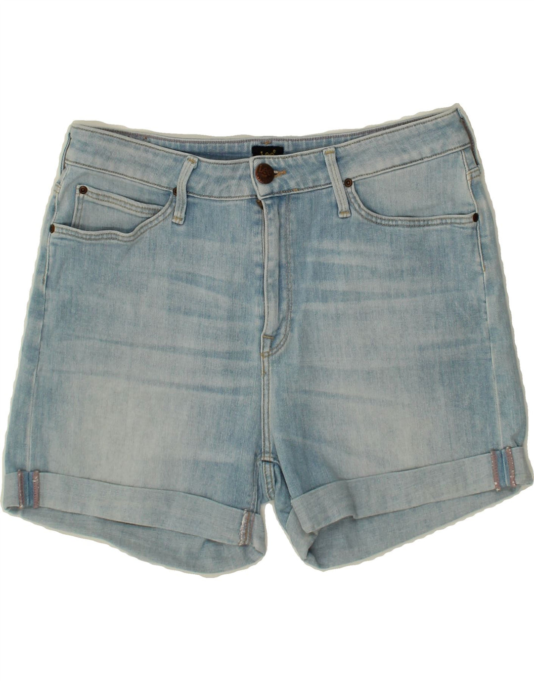LEE Womens Mom Denim Shorts W29 Medium Blue Cotton Vintage Lee and Second-Hand Lee from Messina Hembry 