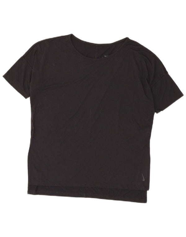 Nike Womens Dri Fit Oversized T-Shirt Top UK 14 Medium Black Polyester