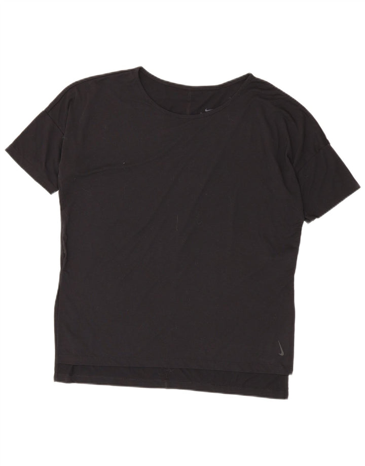 Nike Womens Dri Fit Oversized T-Shirt Top UK 14 Medium Black Polyester