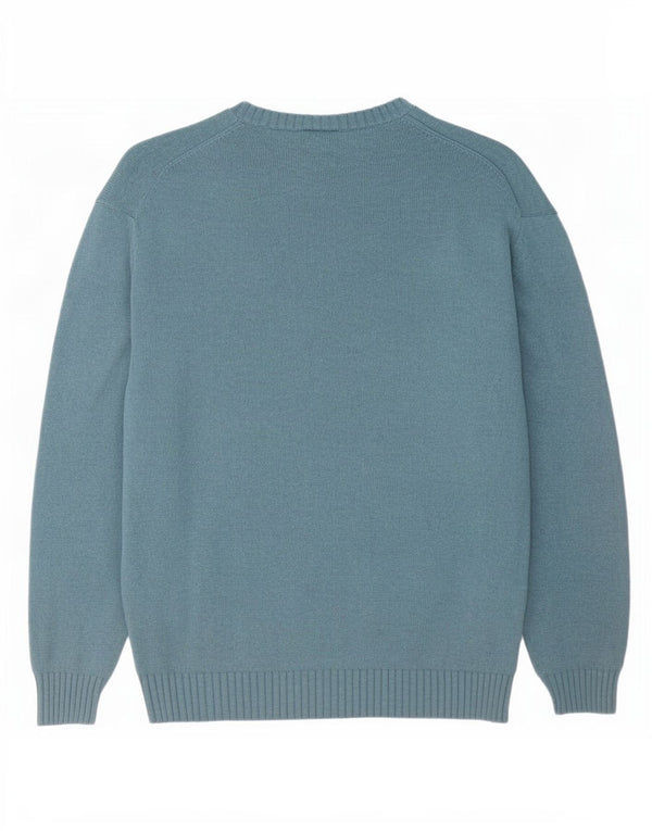 Lacoste Mens Boat Neck Jumper Sweater Size 8 3XL Blue Cotton