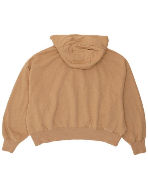 Nike Womens Oversized Hoodie Jumper UK 10 Small Brown Cotton Sports