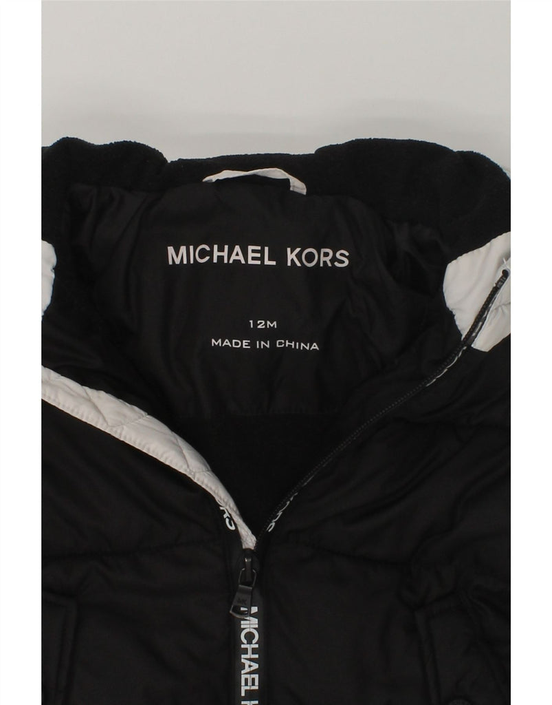 MICHAEL KORS Baby Boys Hooded Padded Jacket 9-12 Months Black Colourblock | Vintage Michael Kors | Thrift | Second-Hand Michael Kors | Used Clothing | Messina Hembry 