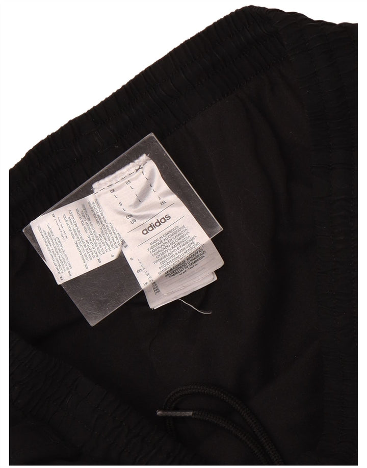 ADIDAS Mens Tracksuit Trousers Joggers Large Black Polyester