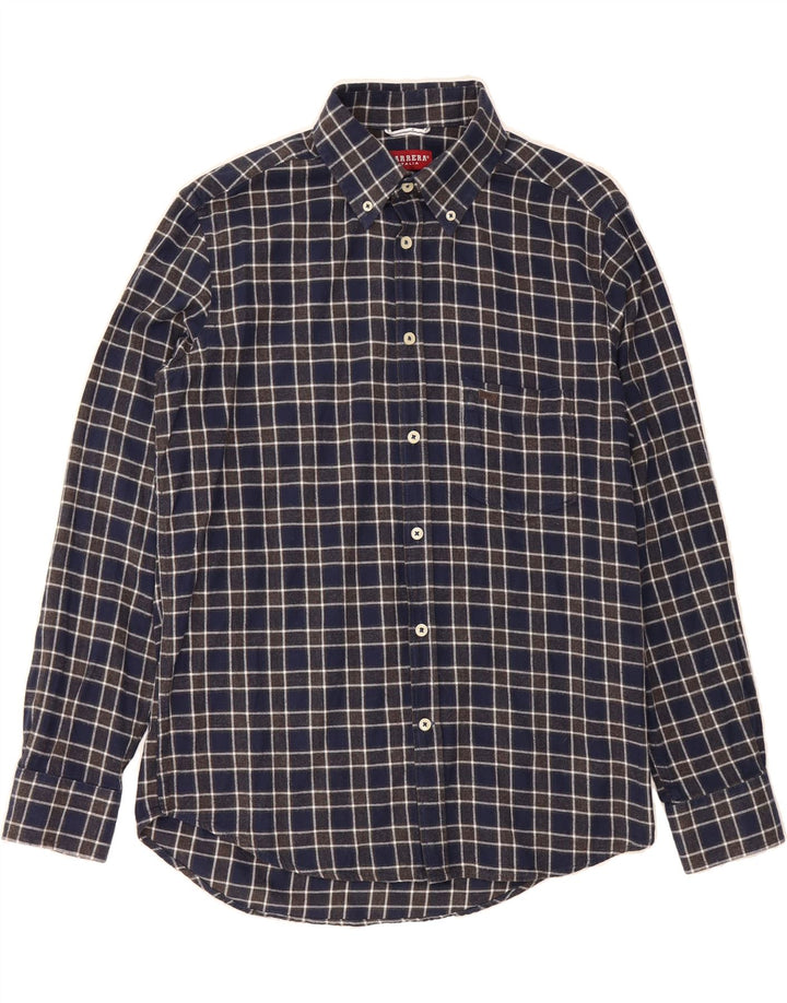 CARRERA Mens Regular Fit Shirt Medium Navy Blue Check Cotton Vintage Carrera and Second-Hand Carrera from Messina Hembry 