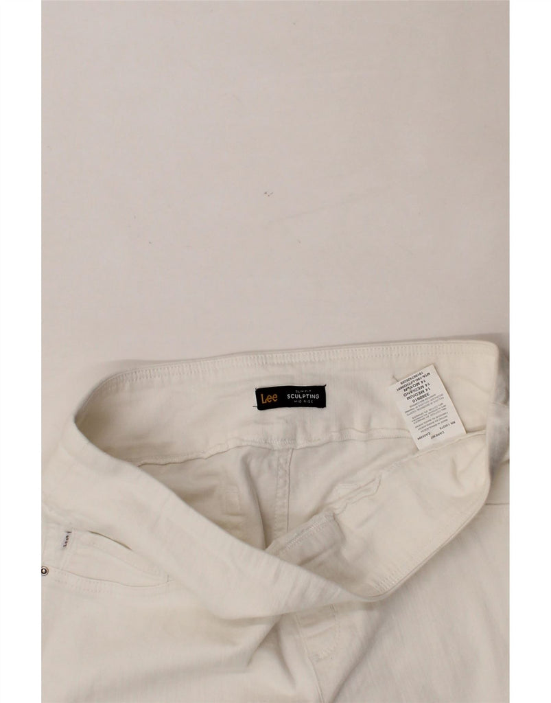 LEE Womens Sculpting Mid Rise Capri Trousers UK 14 Large W34 L20 White Vintage Lee and Second-Hand Lee from Messina Hembry 