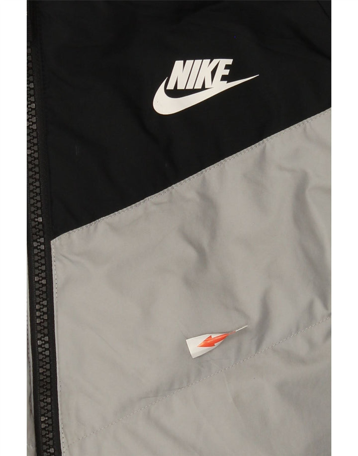 Nike Boys Hooded Padded Jacket 13-14 Years XL  Black Colourblock Polyester