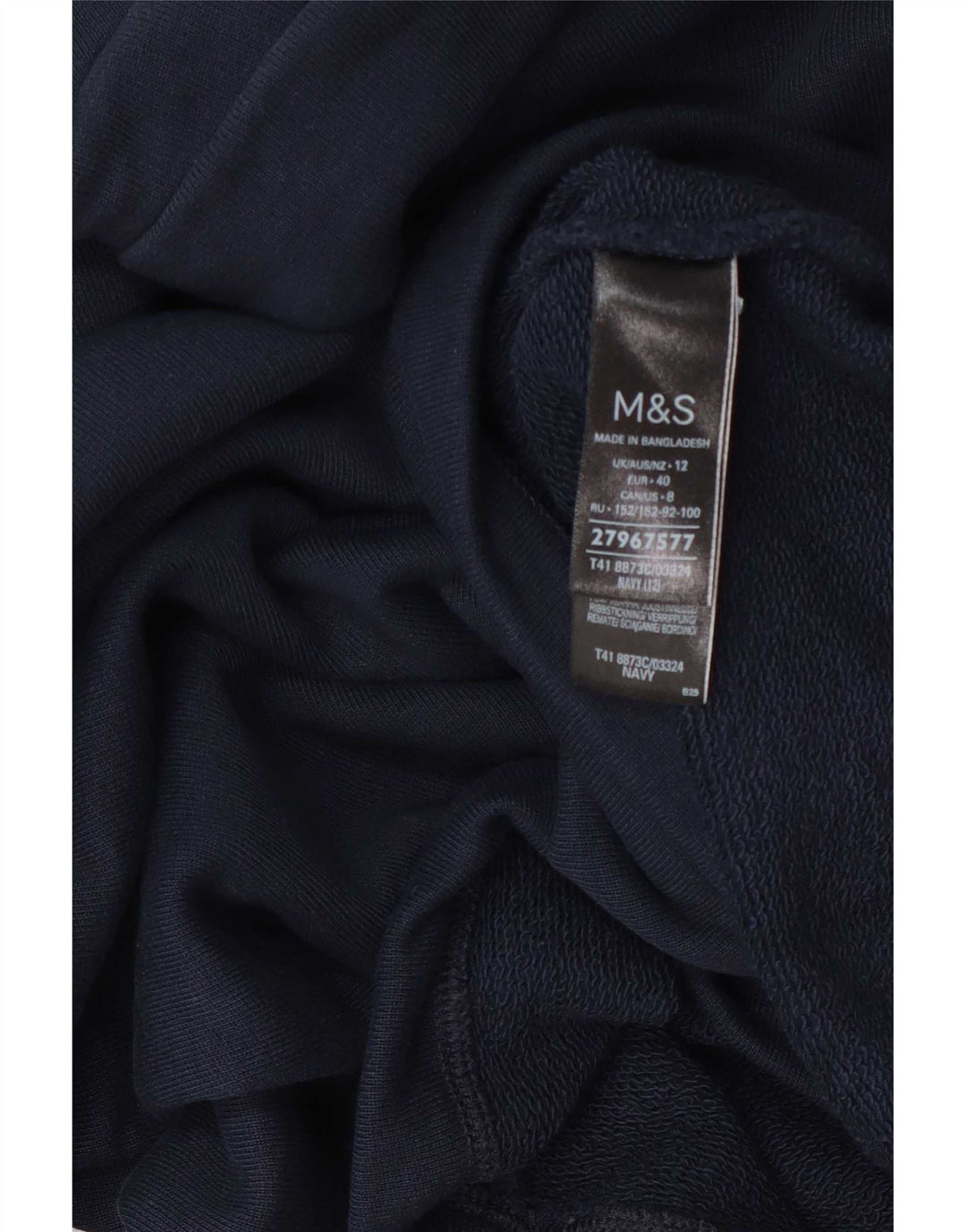 Marks & Spencer Womens Roll Neck Sweatshirt Jumper UK 12 Medium Navy Blue