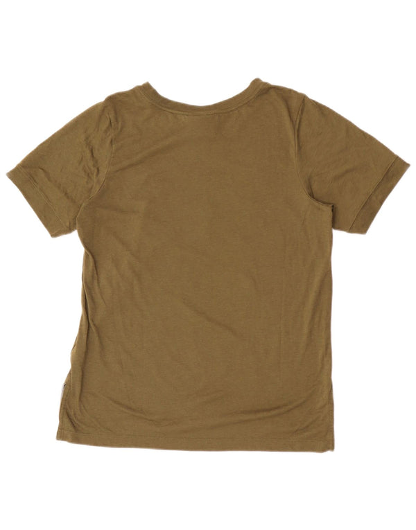 Nike Womens Graphic T-Shirt Top UK 10 Small Khaki Polyester