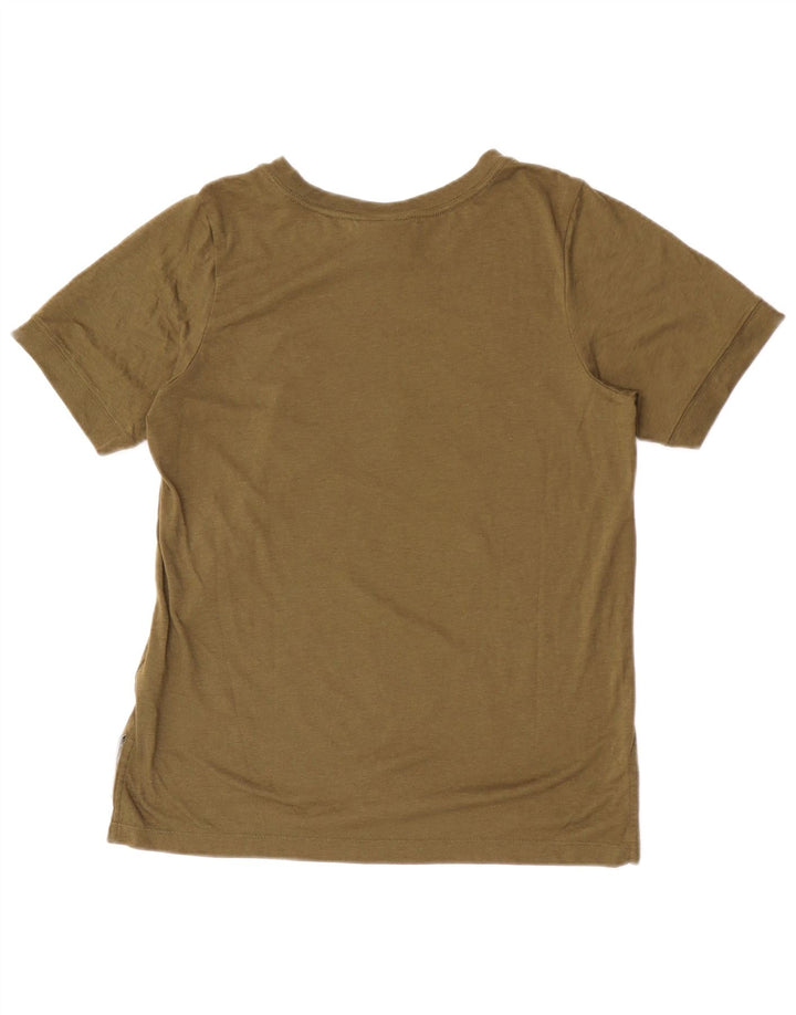 Nike Womens Graphic T-Shirt Top UK 10 Small Khaki Polyester