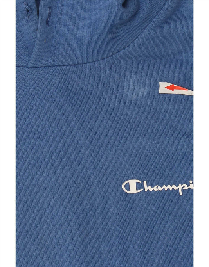 Champion Mens Hoodie Jumper Medium Blue Cotton