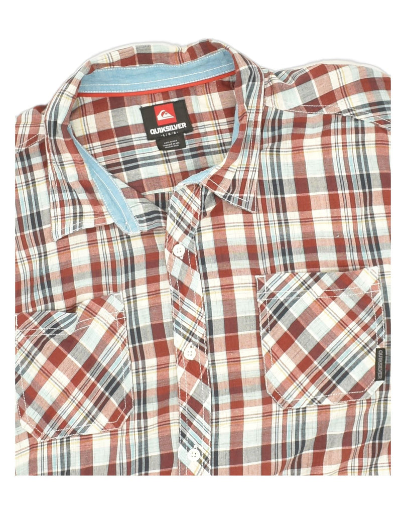 QUIKSILVER Mens Shirt Large Red Check Cotton | Vintage Quiksilver | Thrift | Second-Hand Quiksilver | Used Clothing | Messina Hembry 