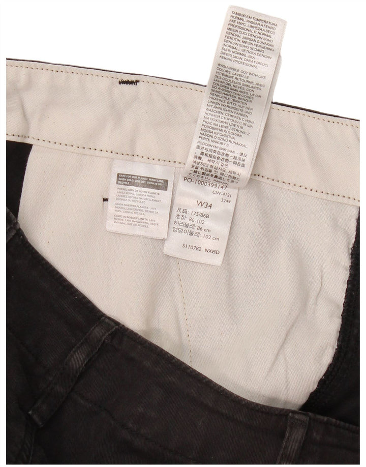 Levi's Mens Slim Cargo Trousers W34 L29 Black Cotton