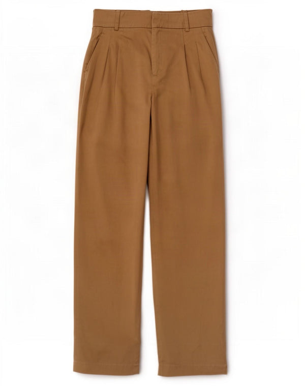Zara Womens High Waist Pegged Chino Trousers XS W24 L32 Beige Linen