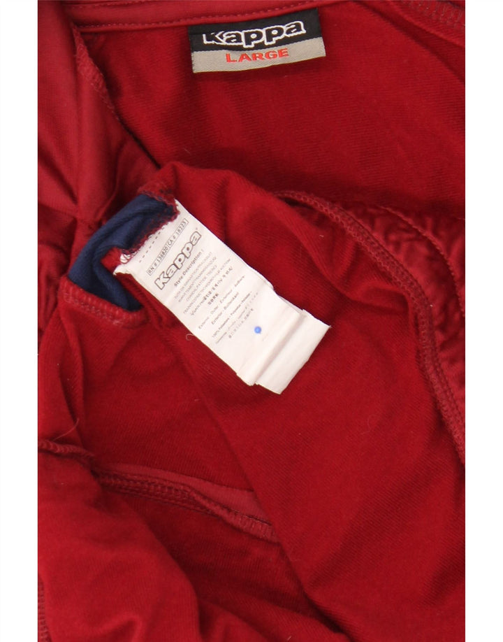 Kappa Mens Graphic Tracksuit Top Jacket Large Burgundy Colourblock