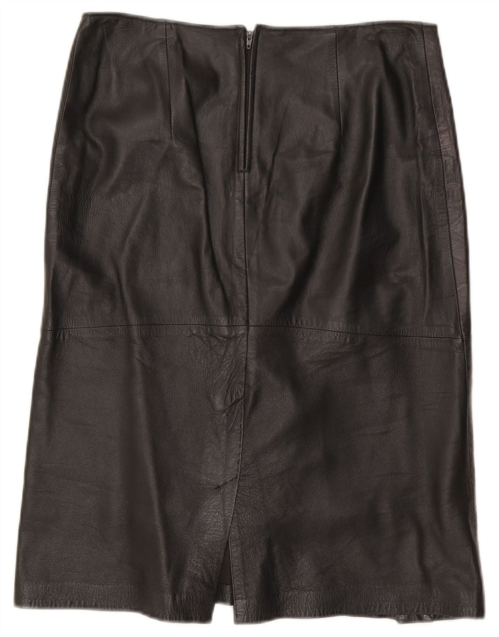 Vintage Womens Leather Skirt W30 Medium Black