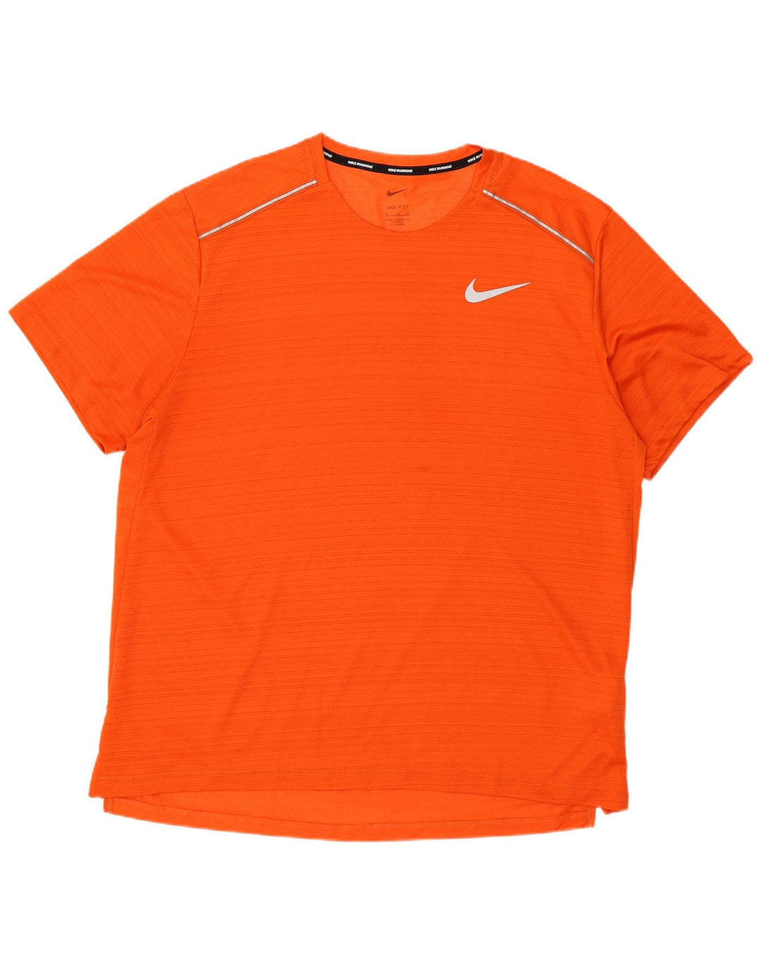 Nike Mens Dri Fit T-Shirt Top XL Orange Striped Polyester