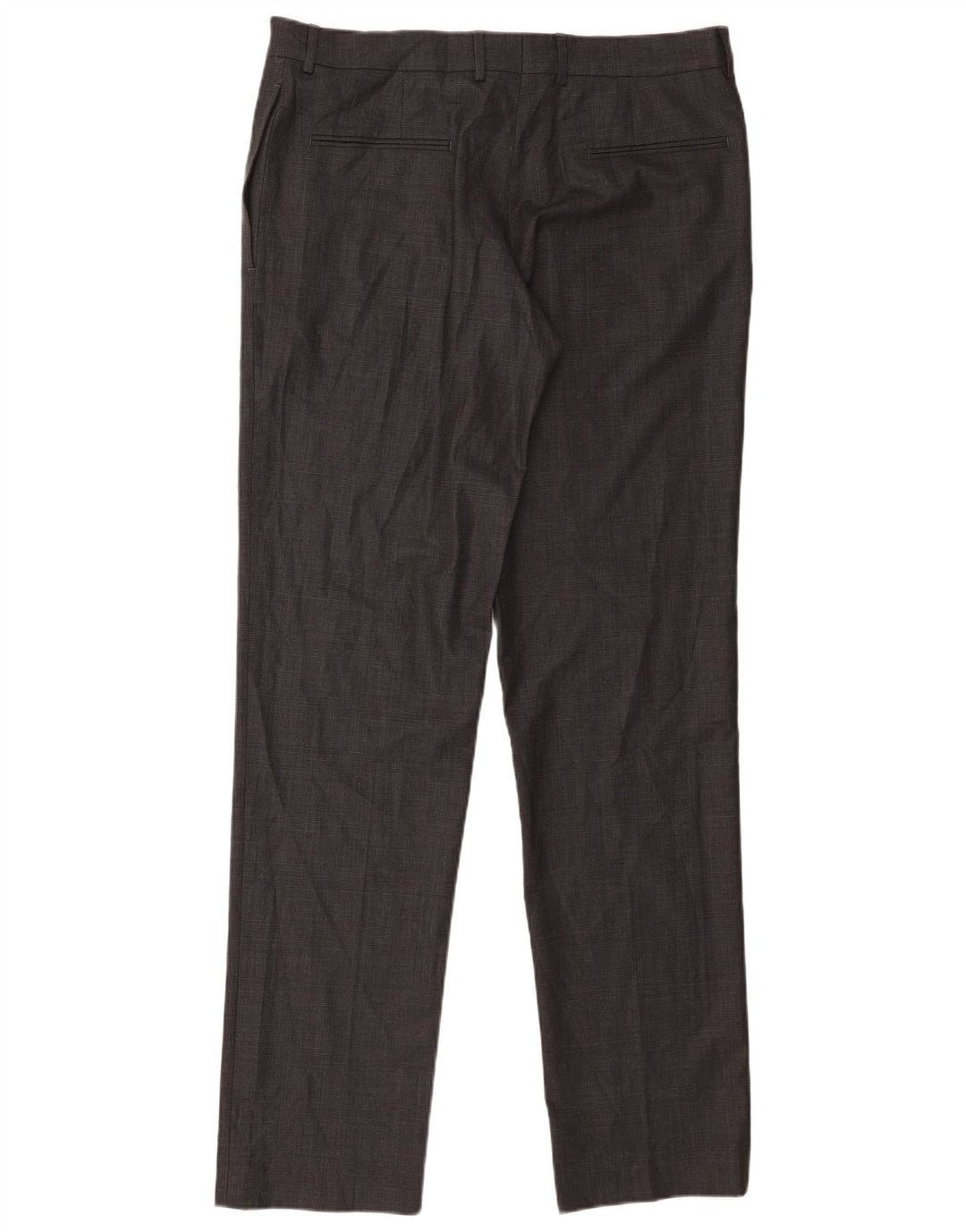 Zara Mens Straight Suit Trousers EU 44 Large W34 L34 Grey Wool