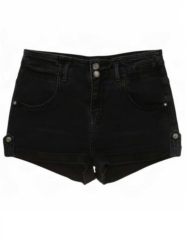 Topshop Womens Moto Denim Shorts Medium W28 Black