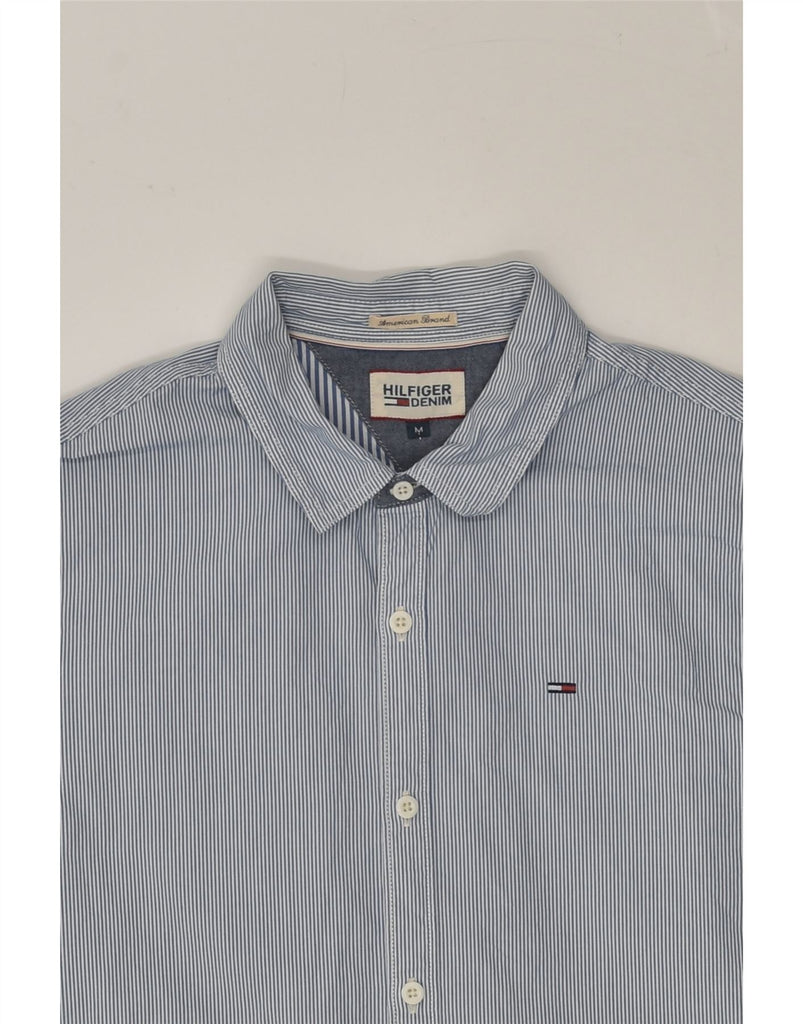 TOMMY HILFIGER Mens Shirt Medium Blue Striped Cotton | Vintage Tommy Hilfiger | Thrift | Second-Hand Tommy Hilfiger | Used Clothing | Messina Hembry 