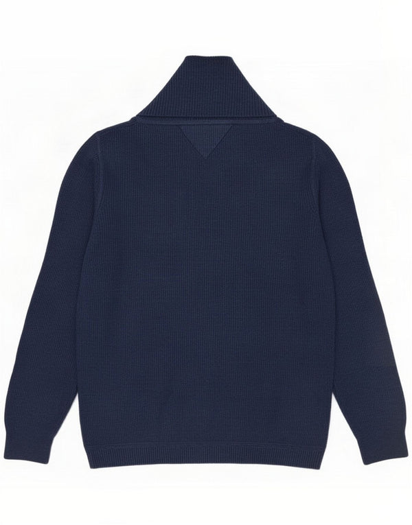 Tommy Hilfiger Mens Shawl Neck Jumper Sweater XL Navy Blue Cotton