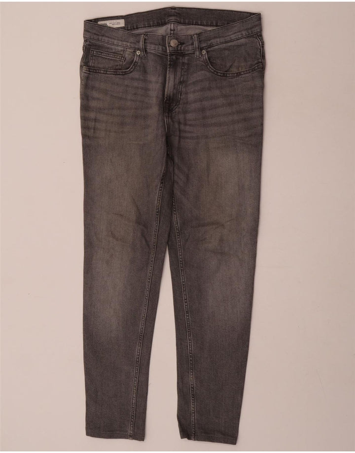 Zara Mens Slim Jeans EU 42 Large W32 L30 Grey Cotton