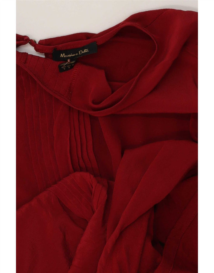 Massimo Dutti Womens Loose Fit Blouse Top UK 10 Small Red