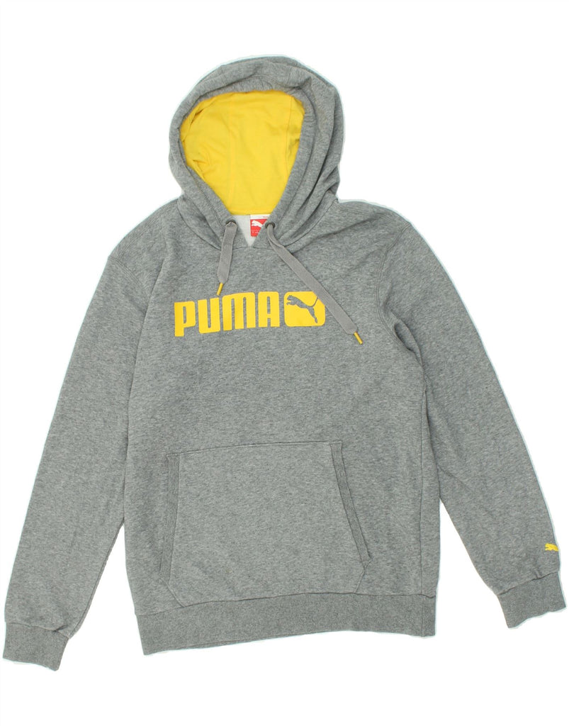 PUMA Mens Graphic Hoodie Jumper Small Grey Cotton | Vintage Puma | Thrift | Second-Hand Puma | Used Clothing | Messina Hembry 