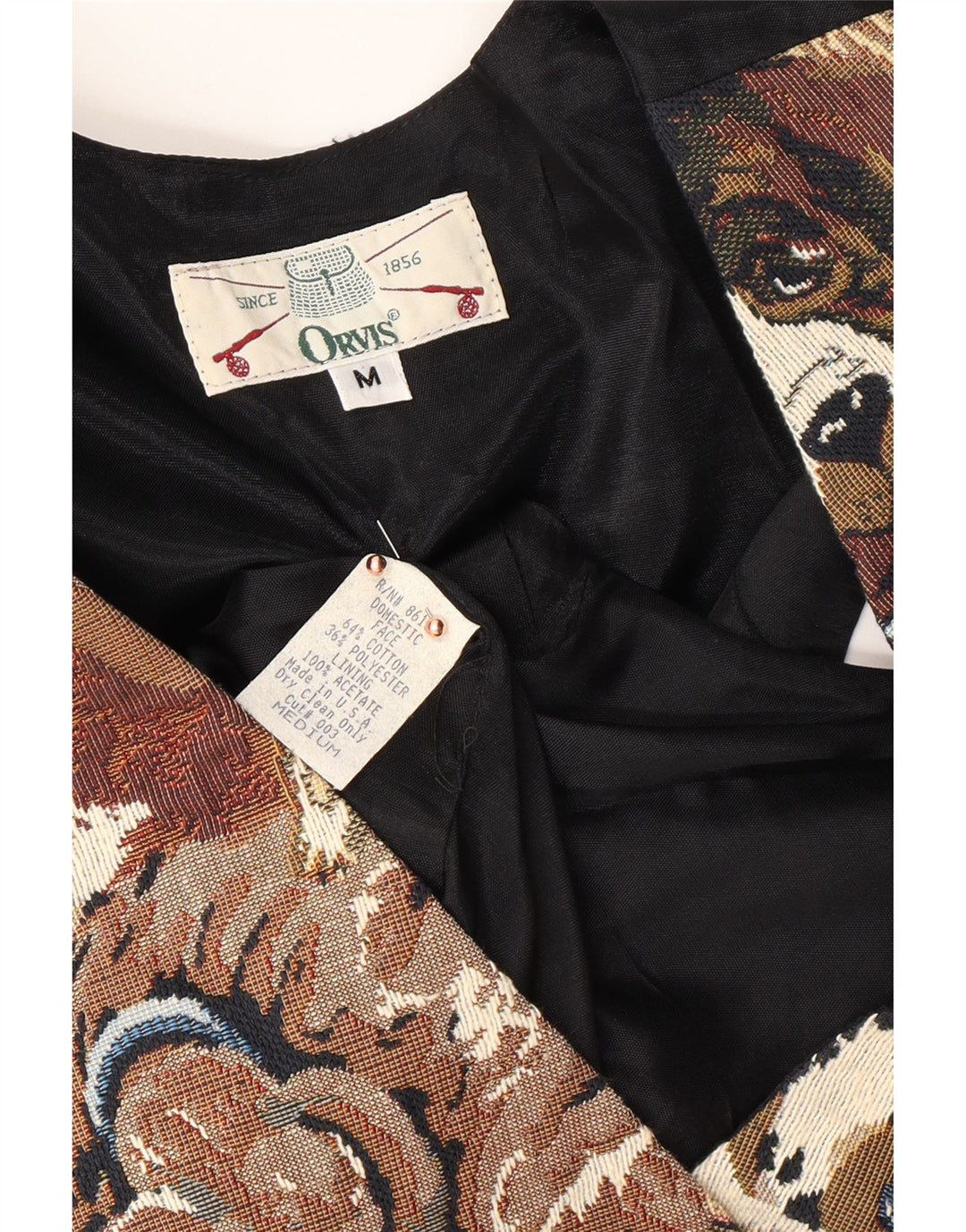 ORVIS Womens Waistcoat UK 14 Medium Multicoloured Animal Print Cotton