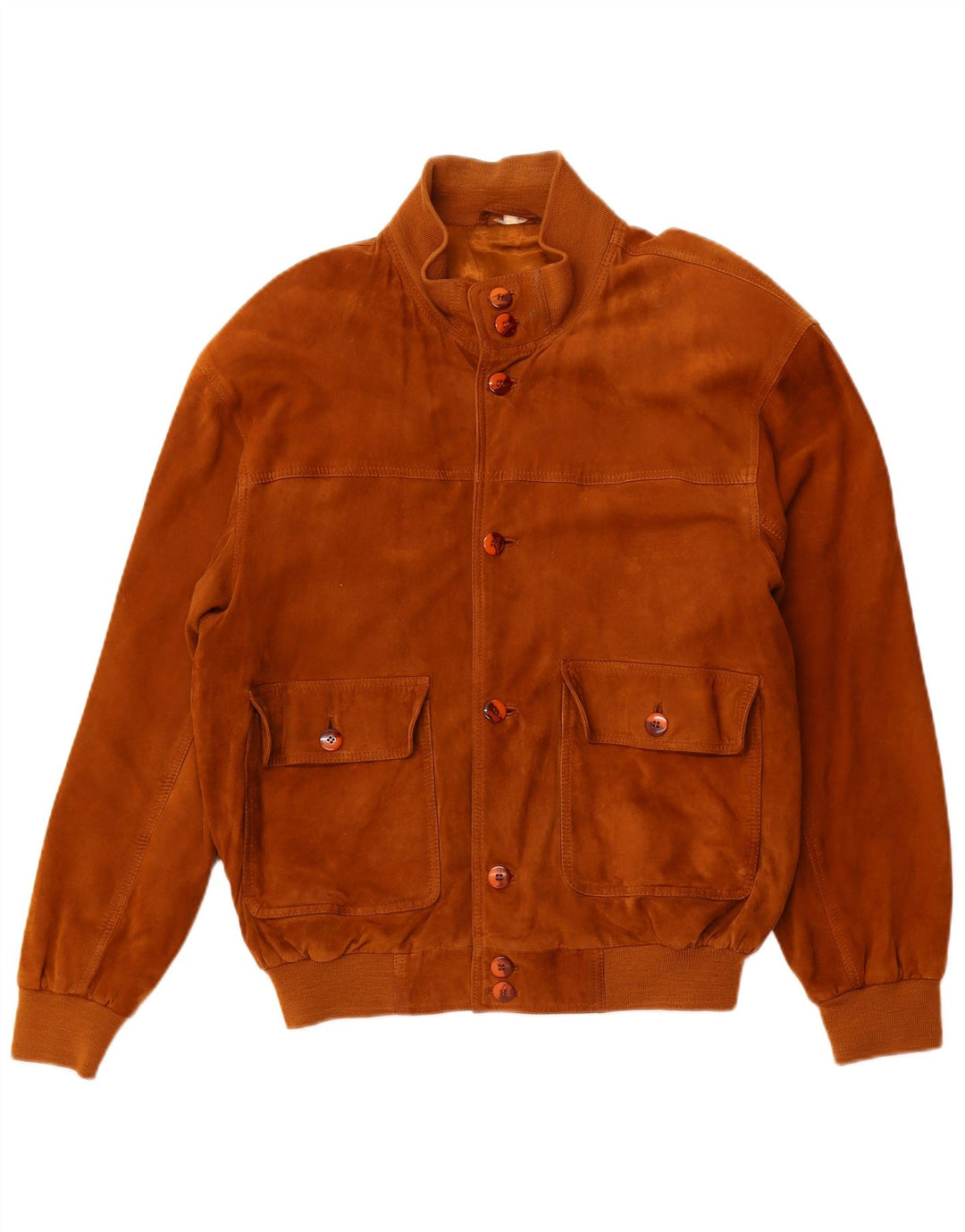 VINTAGE Mens Suede Bomber Jacket EU 52 XL Beige Leather