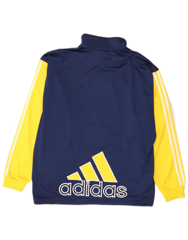 Adidas Mens Tracksuit Top Jacket UK 44/46 Large Navy Blue Colourblock