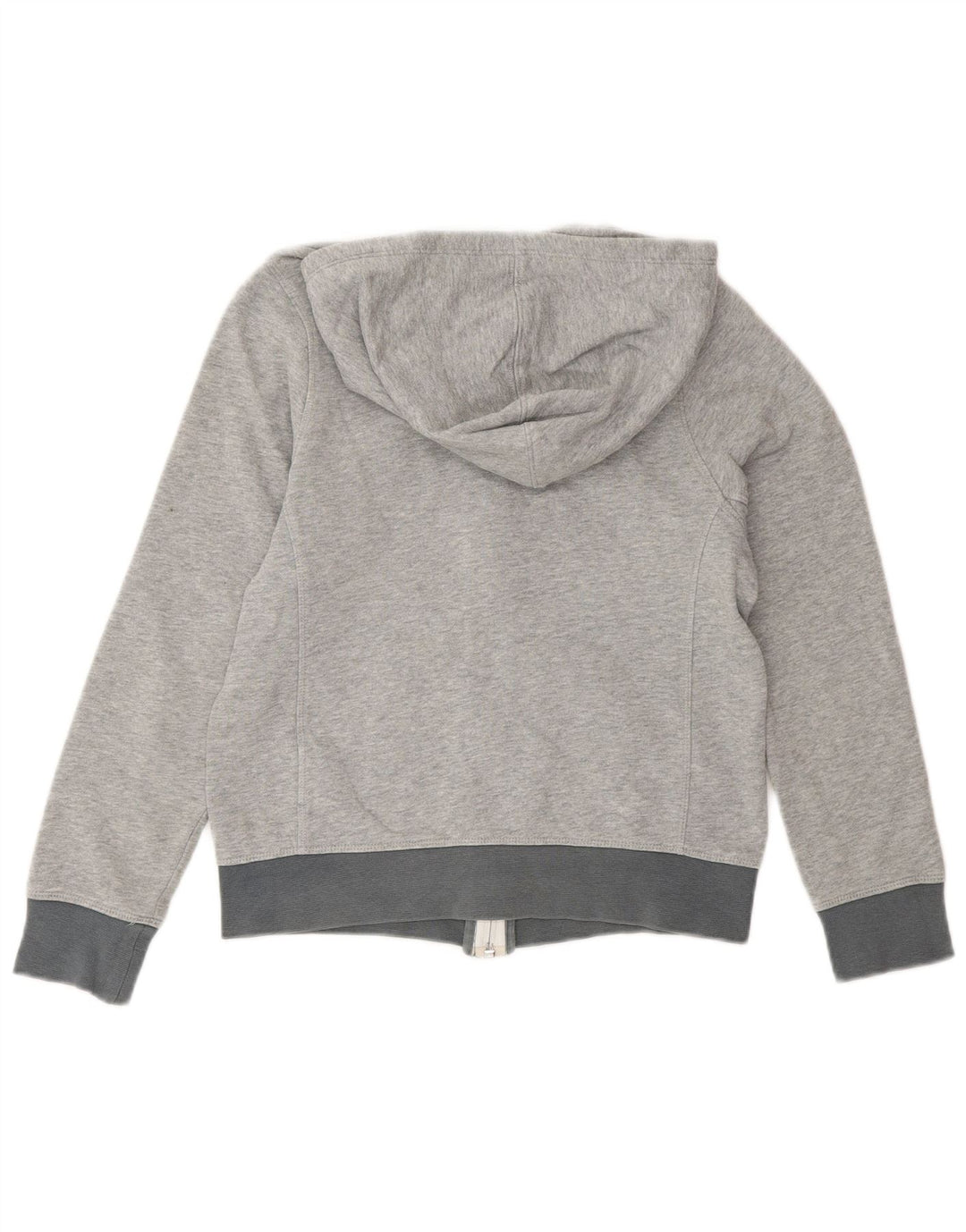 Nike Girls Zip Hoodie Sweater 10-11 Years Medium Grey Cotton