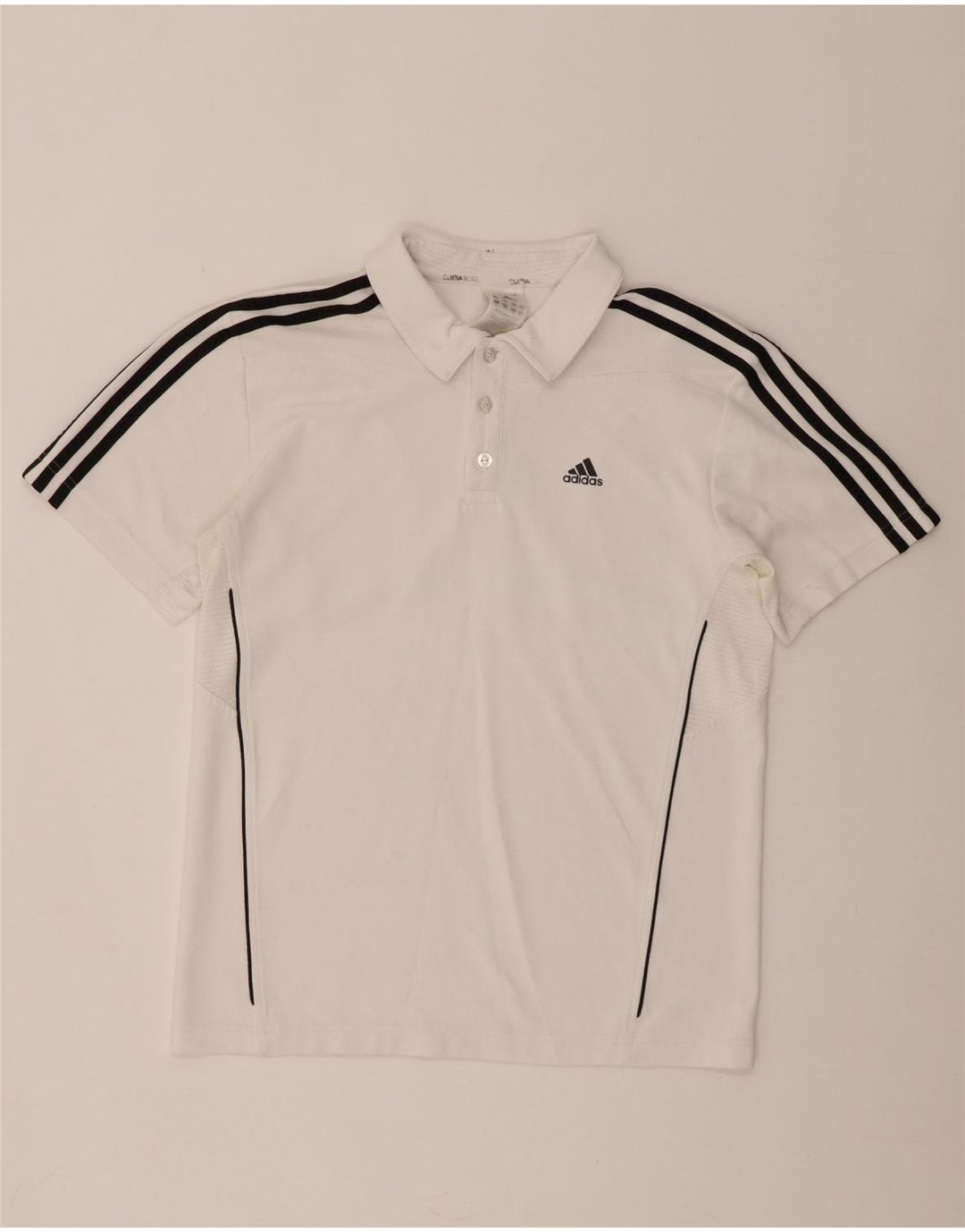 Adidas Mens Climacool Polo Shirt Small White Polyester