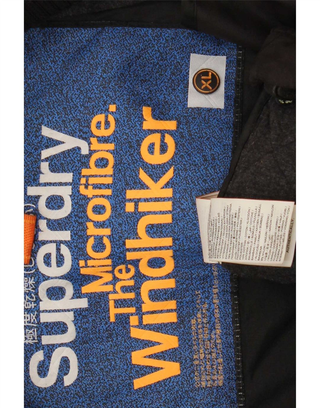 Superdry Mens The Windhiker Quilted Jacket UK 42 XL Black Polyester
