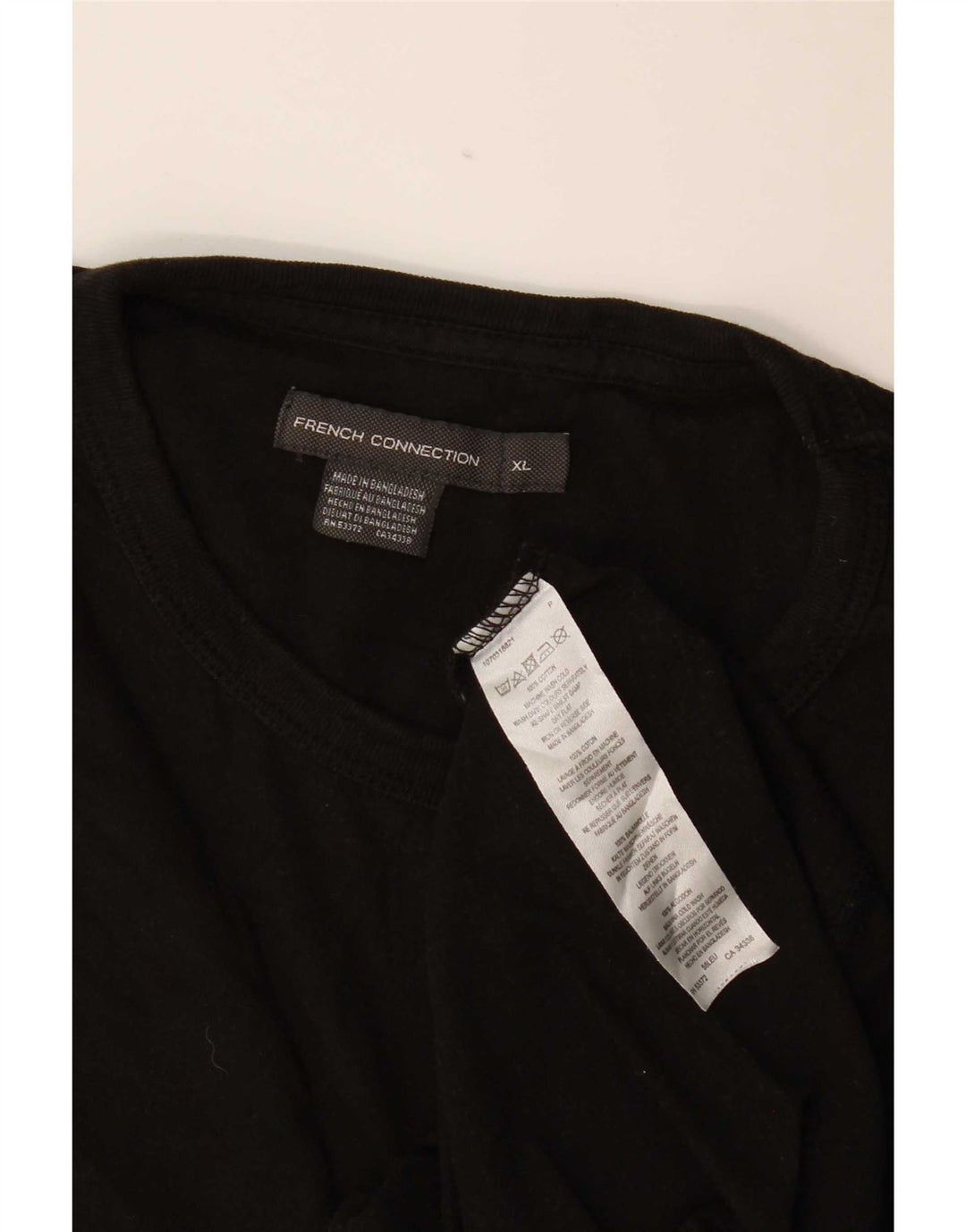 French Connection Mens T-Shirt Top XL Black Cotton