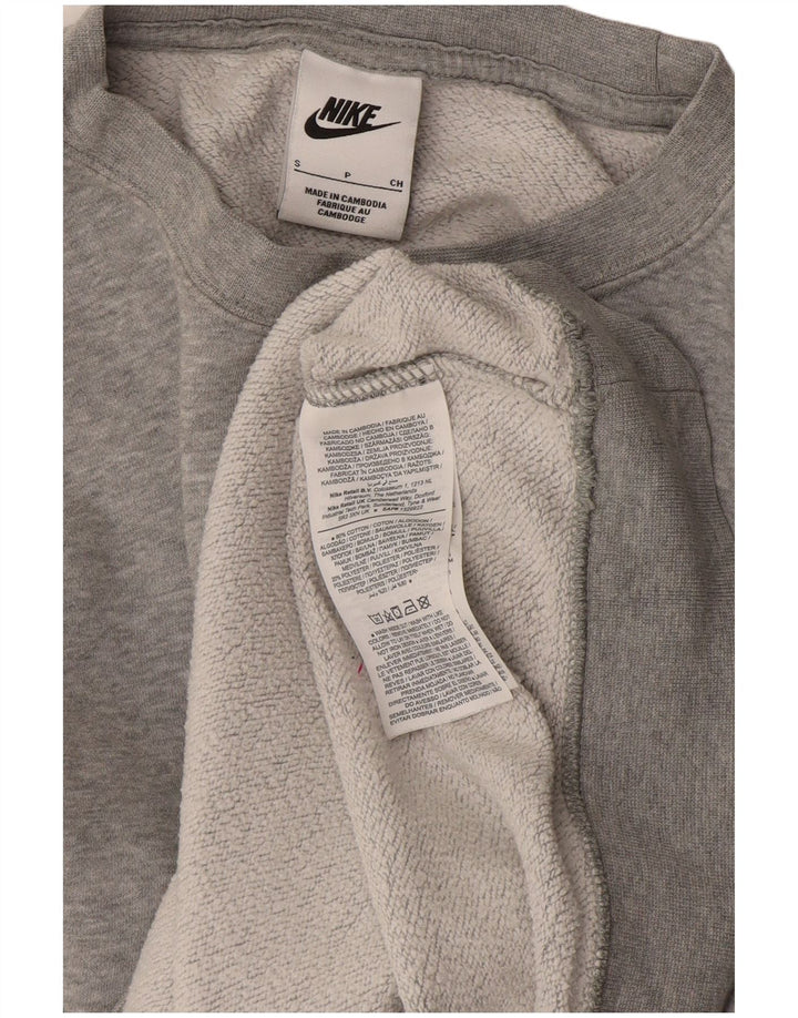 Nike Womens Graphic Oversized Sweatshirt Jumper UK 10 Small Grey Cotton