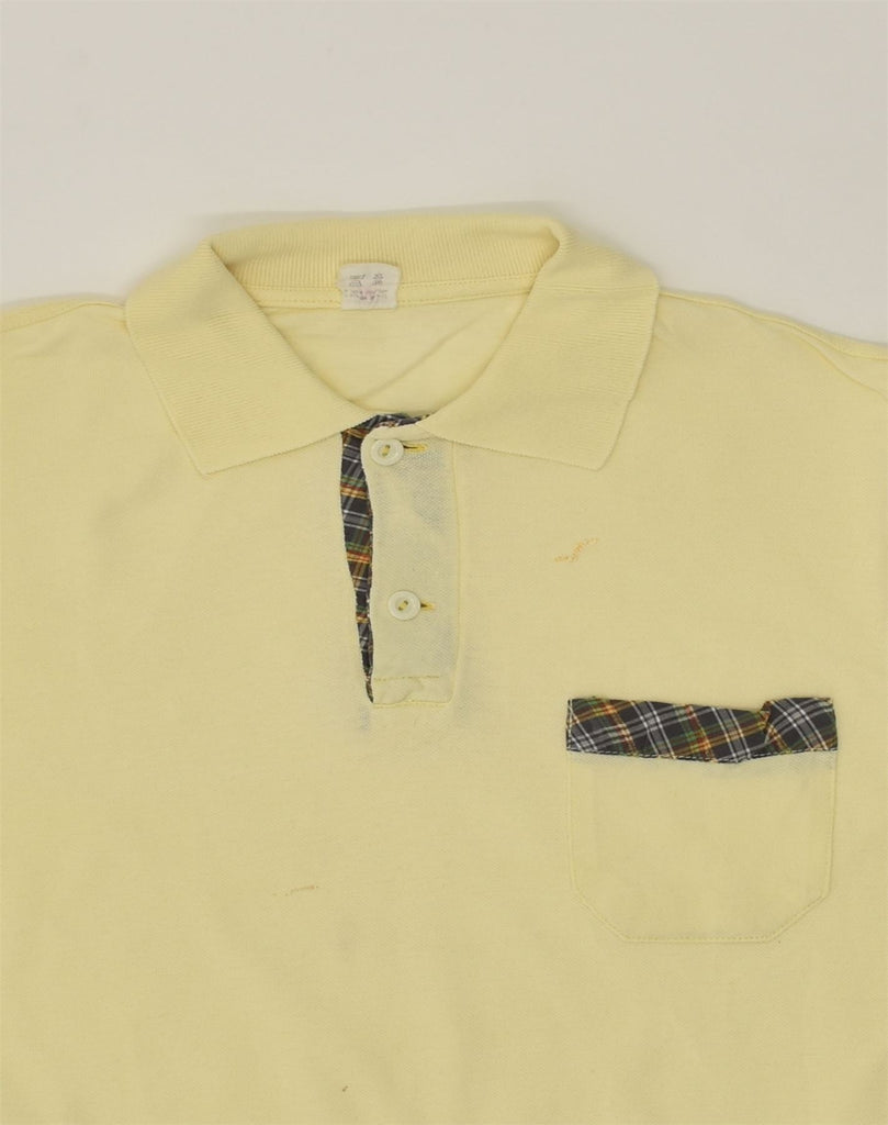 VINTAGE Mens Polo Shirt Medium Yellow Cotton | Vintage Vintage | Thrift | Second-Hand Vintage | Used Clothing | Messina Hembry 