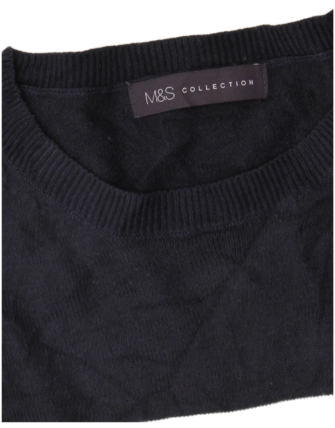 Marks & Spencer Womens Crew Neck Jumper Sweater UK 14 Medium Navy Blue