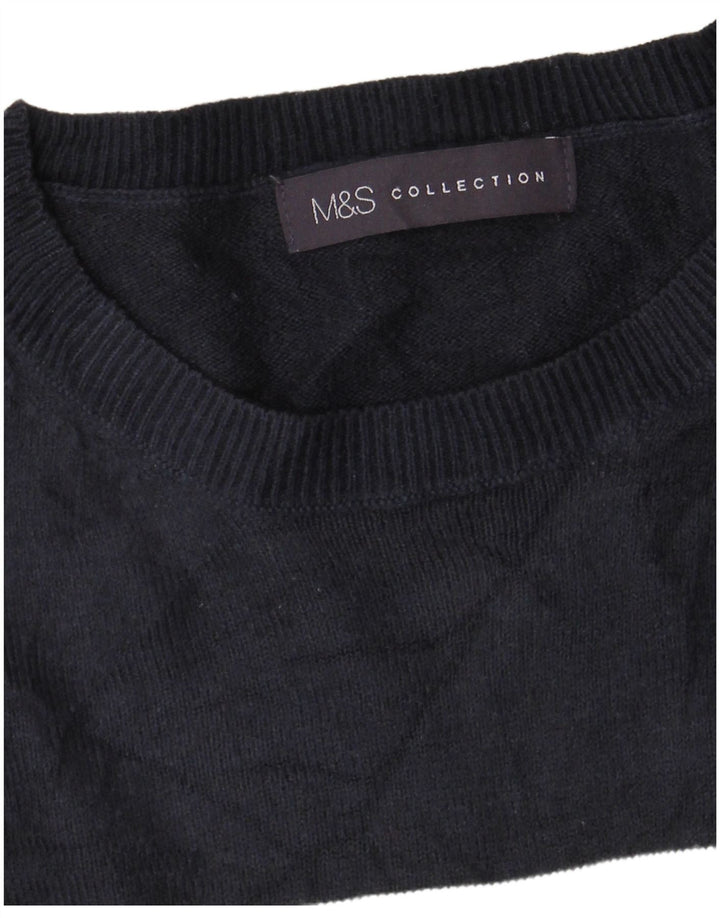 Marks & Spencer Womens Crew Neck Jumper Sweater UK 14 Medium Navy Blue