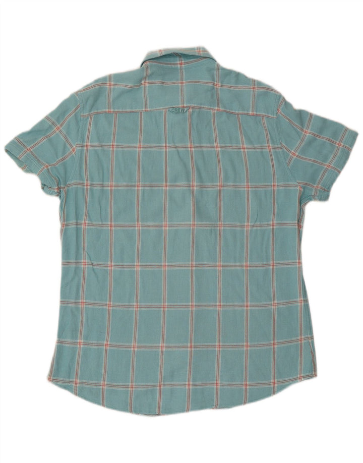 Crew Clothing Mens Short Sleeve Shirt Large Turquoise Check Viscose