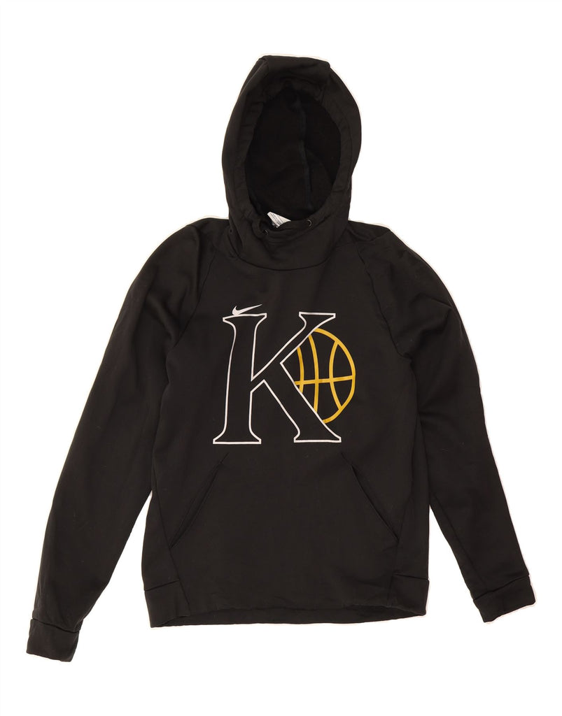 NIKE Mens Dri Fit Graphic Hoodie Jumper Small Black Polyester Vintage Nike and Second-Hand Nike from Messina Hembry 